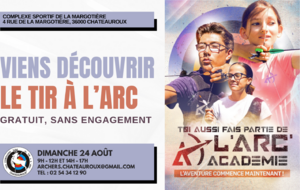 23 août 2025 - Envie d'essayer le tir à l'arc? Porte ouverte, demain, à la Margotière