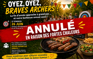 24 juin 2026 - Annulation du Barbecue de fin d’Ecole de Tir
